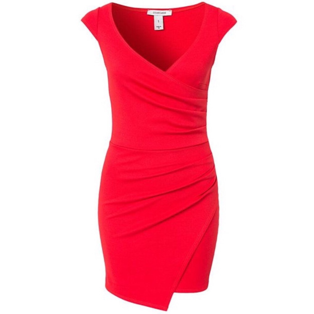 Red Bodycon Wrap Dress